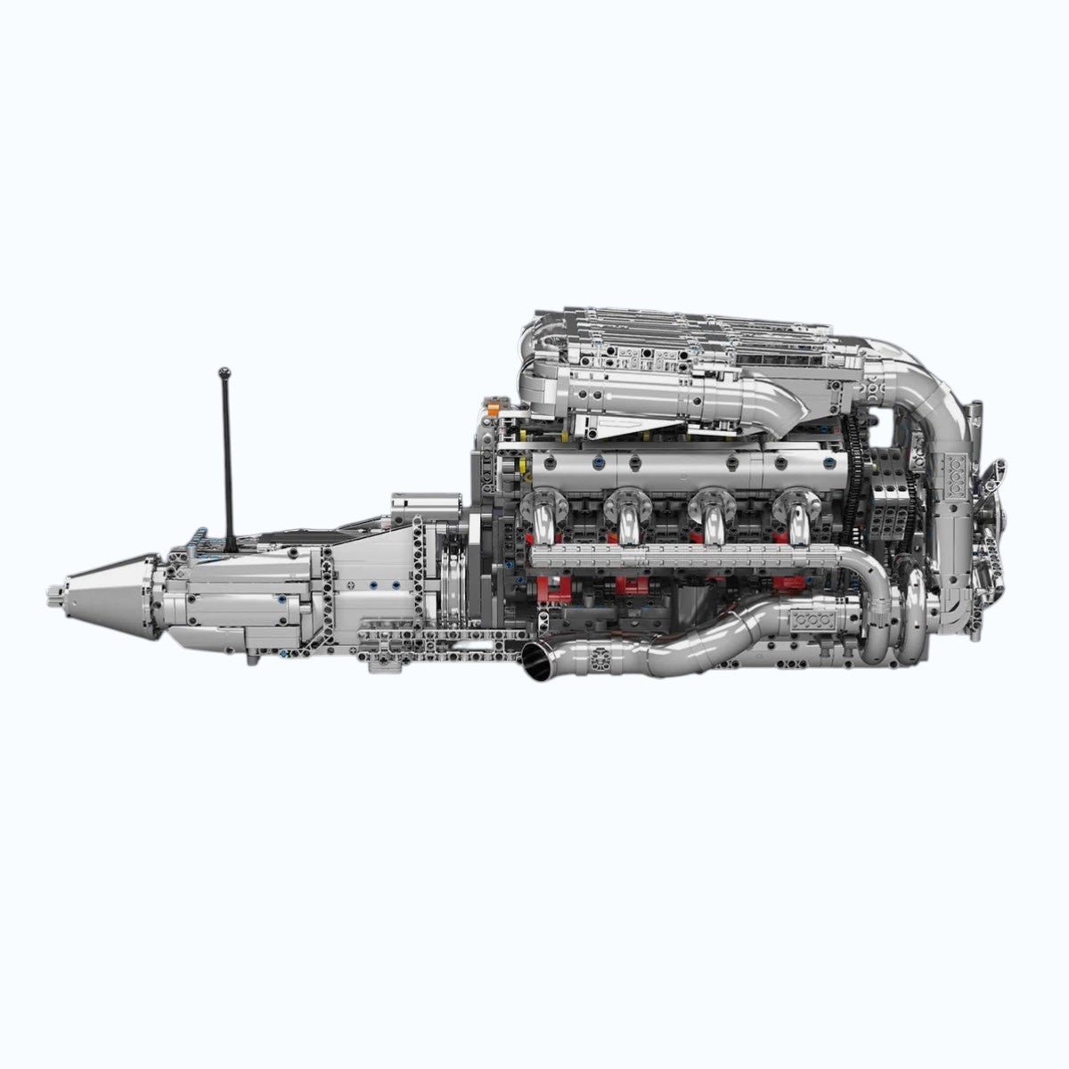 ULTIEME CHROME TWIN TURBO V8 MOTOR & VERSNELLINGSBAK